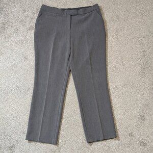 INVESTMENTS Gray High Rise Front Zip Straight Leg Career Pants; Size 16R